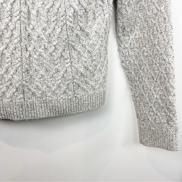 For Love & Lemons Knitz Gray Cableknit Turtleneck Sweater Size Medium - Picture 3 of 7